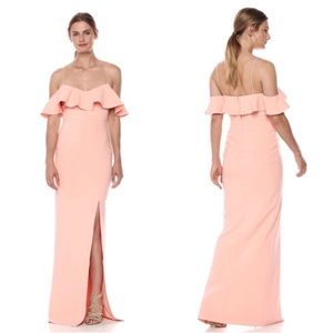 NEW NWT Likely Shania Ruffle Maxi Gown In Peach